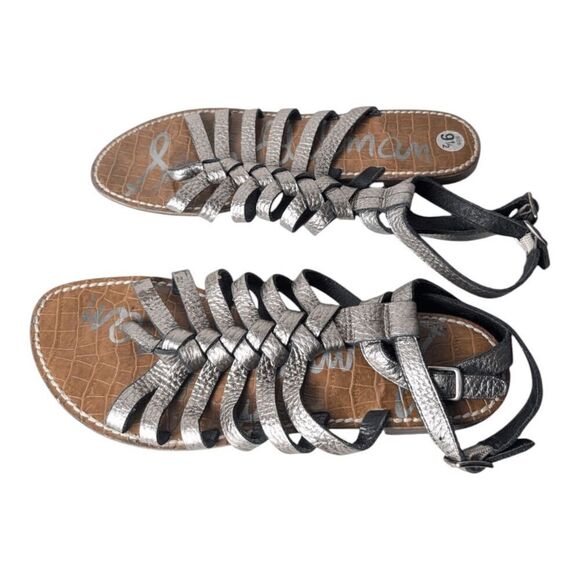 SAM EDELMAN Greco Strappy Bronzed Leather Sandal Size 9.5M - Picture 3 of 7